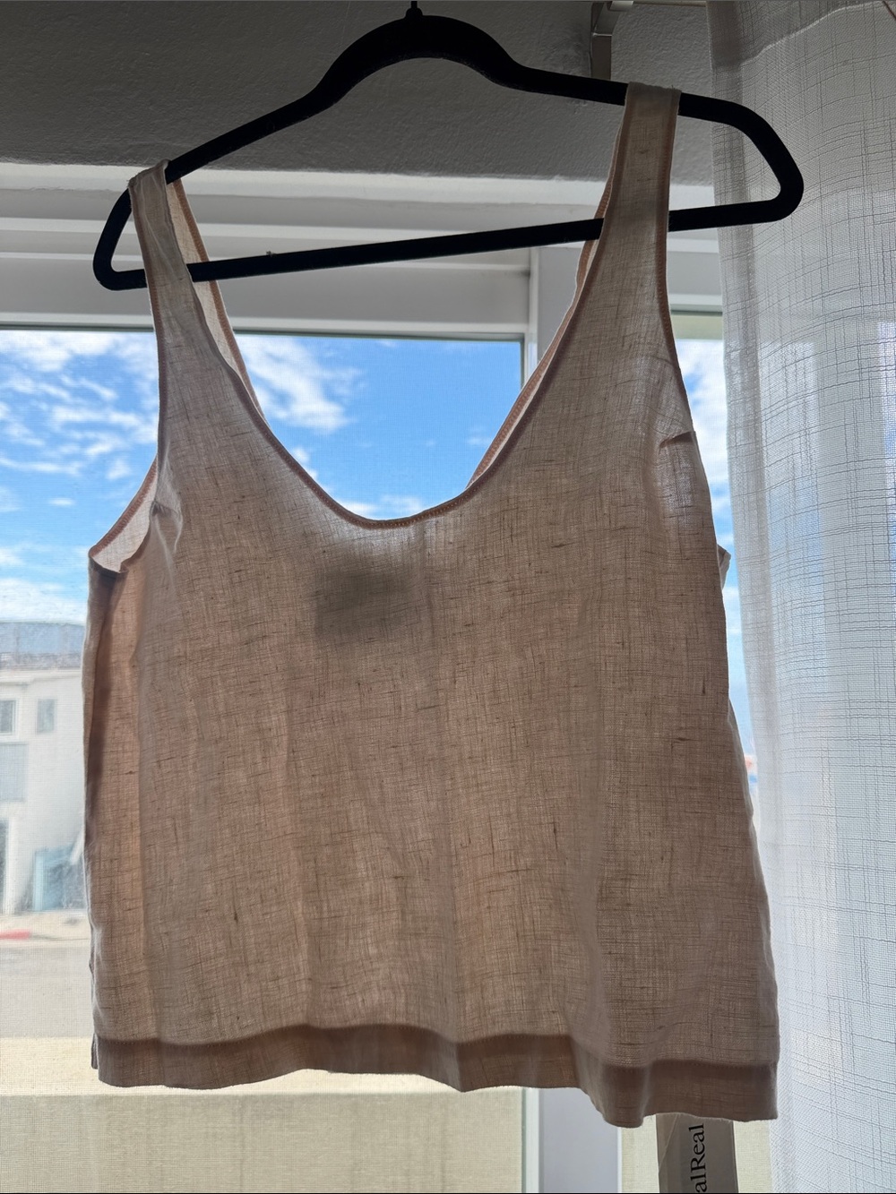 Reformation Light Beige Scoop Neck Tank